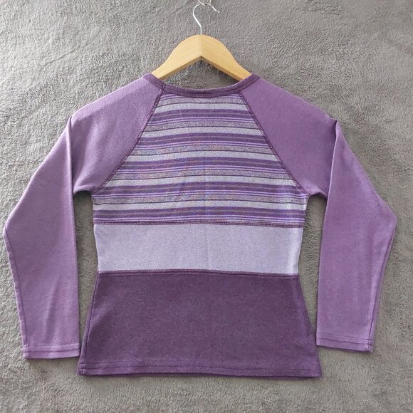 VTG Arizona Jean Company Long Sleeve Colorblock Top – Purple – Girl Size 10/12 - Picture 5 of 5